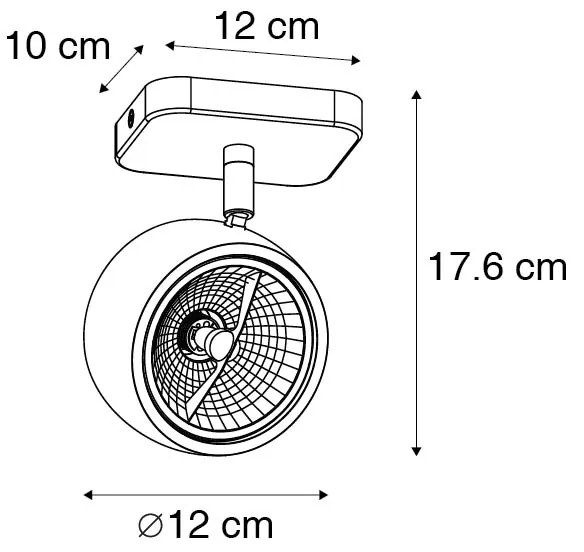 Designerski reflektor z kwadratowym obrotowym i pochylonym - Go Nine