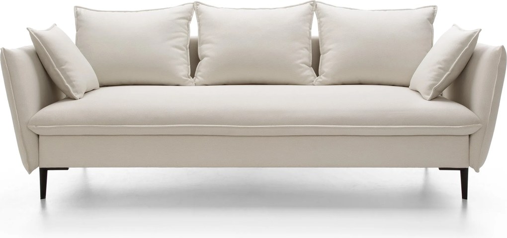 Masseno Sofa SOLE z funkcją spania i pojemnikiem na pościel, Rozkładana sofa - Kremowy, MEGAN 351