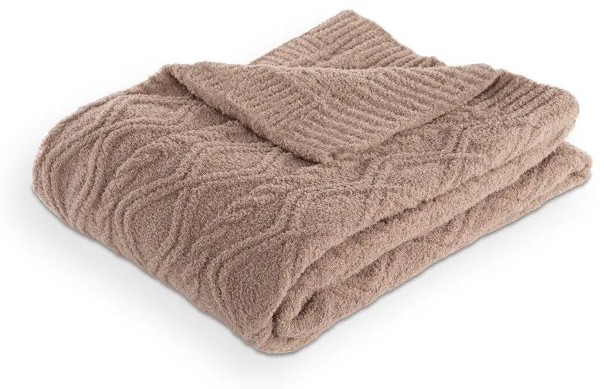 Brązowy koc z mikropluszu 130x170 cm Aspen – Tiseco Home Studio