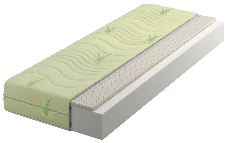 Materac piankowo-lateksowy z pokrowcem aloe vera 180x200 B9-T51