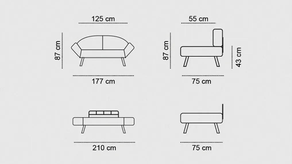 Sofa rozkładana Genzo Petrol Blue