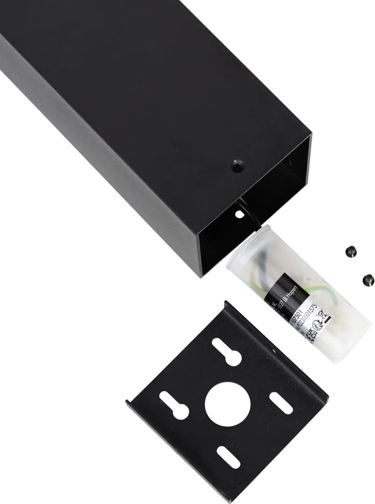 Stojąca lampa zewnętrzna czarna z kloszem w kolorze dymionym 30 cm - Denmark