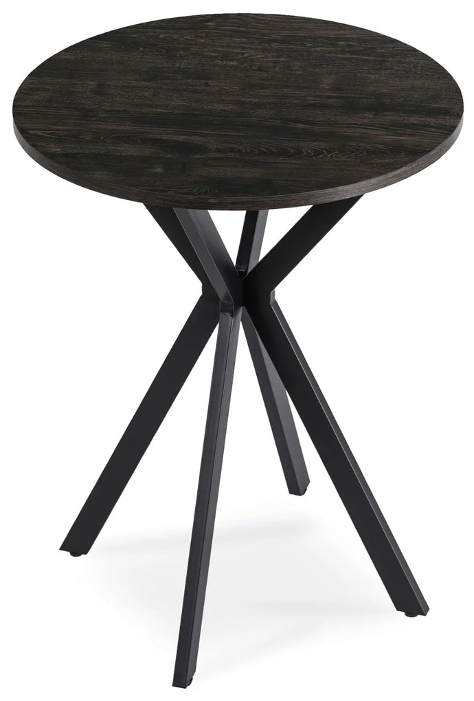 Stół Okrągły LAUREN 60 cm Czarny Loft Nowoczesny