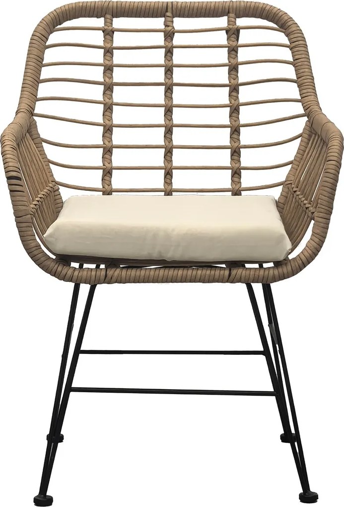 Zestaw ogrodowy Autronic 1+2, metal, poliratan, naturalny, AZ-F1208 NAT