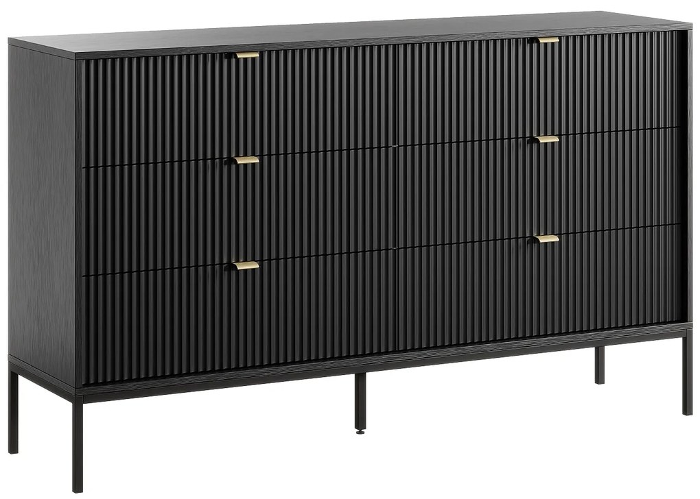 Komoda 6 szuflad - Czarny - LIOUBA marki Pascal Morabito
