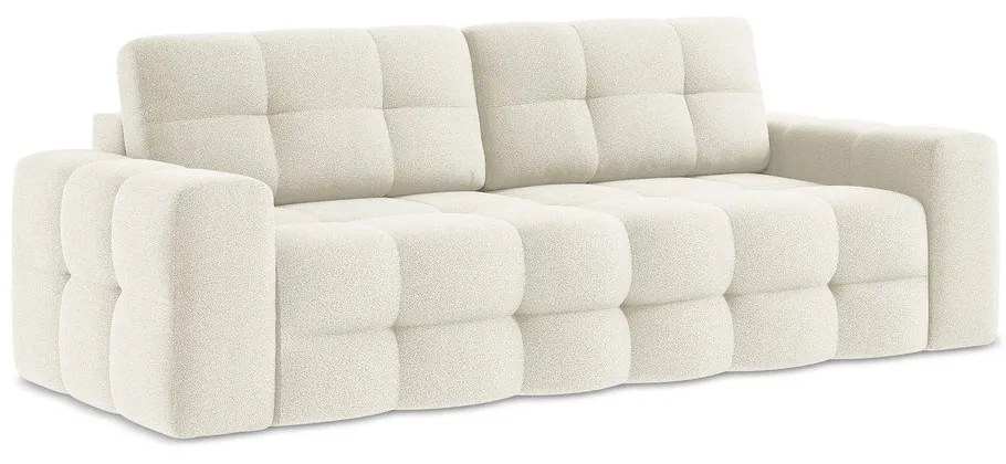 Beżowa rozkładana sofa z materiału bouclé 255 cm Milu – Makamii