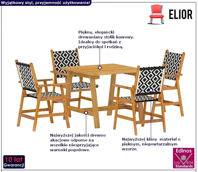 Zestaw mebli ogrodowych z drewna akacjowego S7-C33