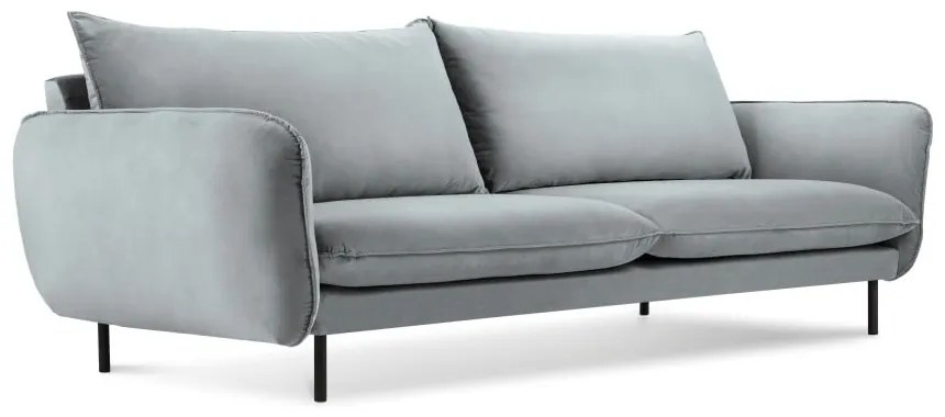 Jasnoszara aksamitna sofa Cosmopolitan Design Vienna, 200 cm