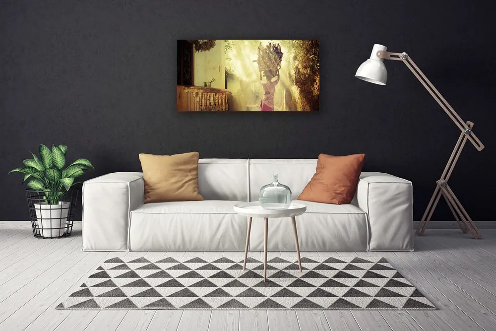 Zdjęcie na płótnie Artystyczny Portret na Drewnie