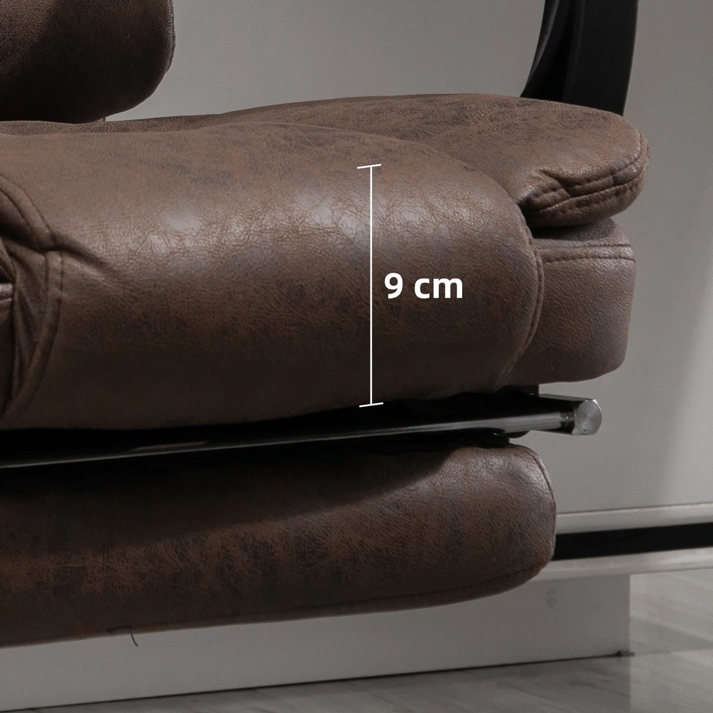 Vinsetto Masujący Fotel Biurowy z Funkcją Leżenia i Ogrzewania, Obrotowy, Ergonomiczny, do 120 kg, Brązowy