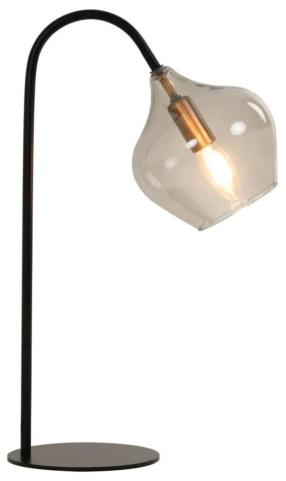 Czarna lampa stołowa (wysokość 50,5 cm) Rakel – Light &amp; Living