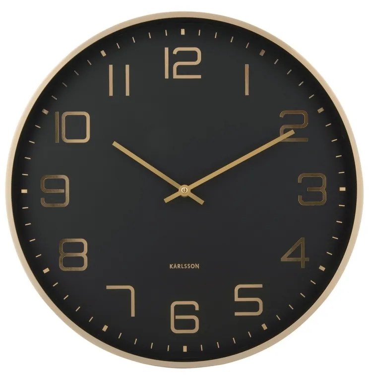 Karlsson 5973BK designerski zegar ścienny czarny, średnica 40 cm