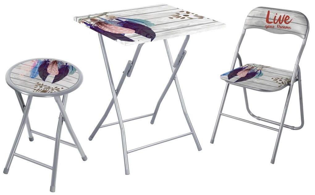 Stolik turystyczny Flower Piórka 60 x 60 cm PATIO