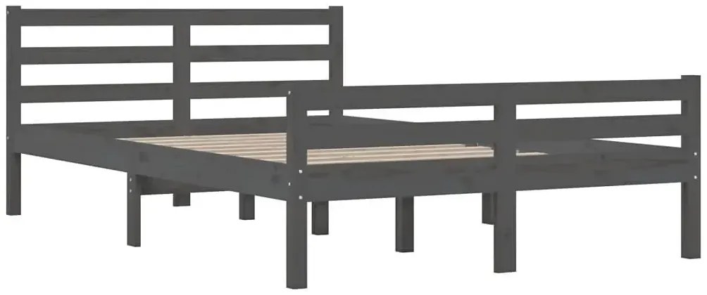 Szare sosnowe łóżko z zagłówkiem 120x200 - Fenso 4X
