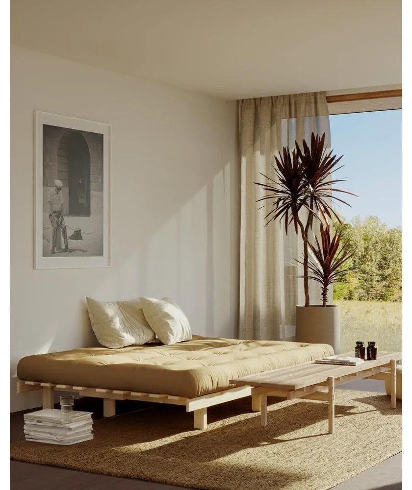Sofa rozkładana Karup Design Lean Raw Beige