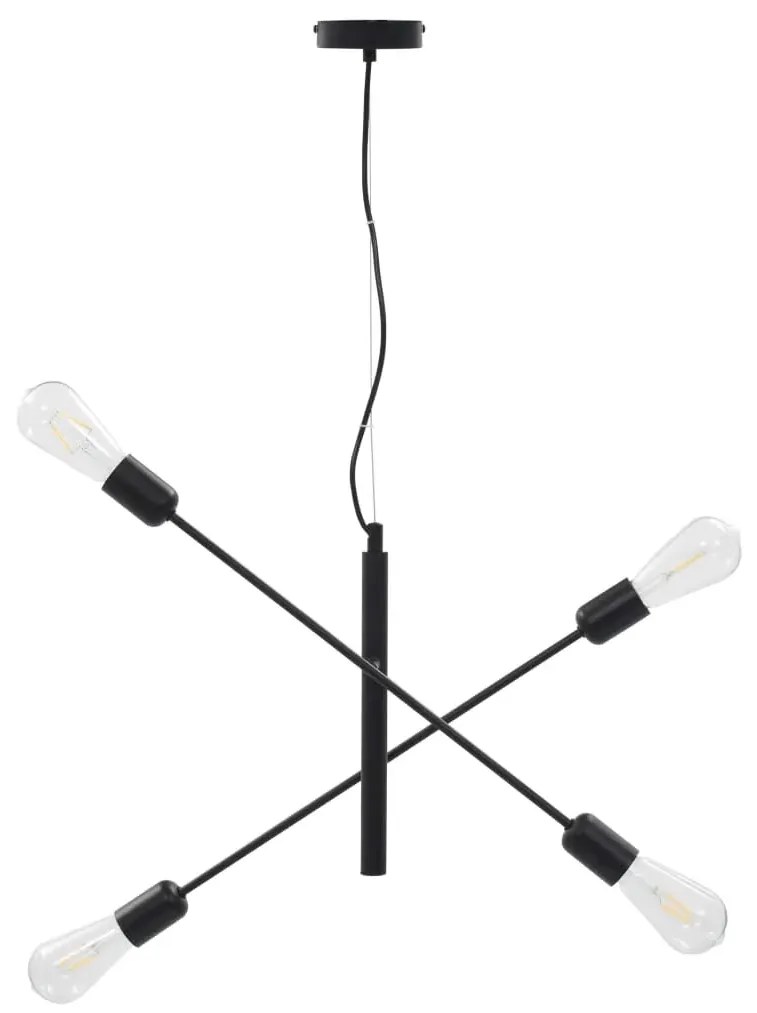Czarna ruchoma lampa wisząca z żarówkami - 4X EX82 N2-W13
