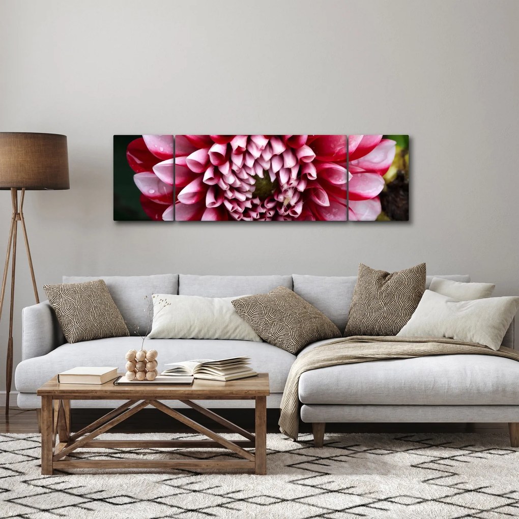 Obraz różowej dalii (170x50 cm)