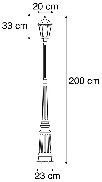 Zewnetrzna Inteligentna latarnia zewnętrzna czarna 200 cm IP44 z Wi-Fi ST64 - Havana klasyczny/Antyczny Oswietlenie zewnetrzne