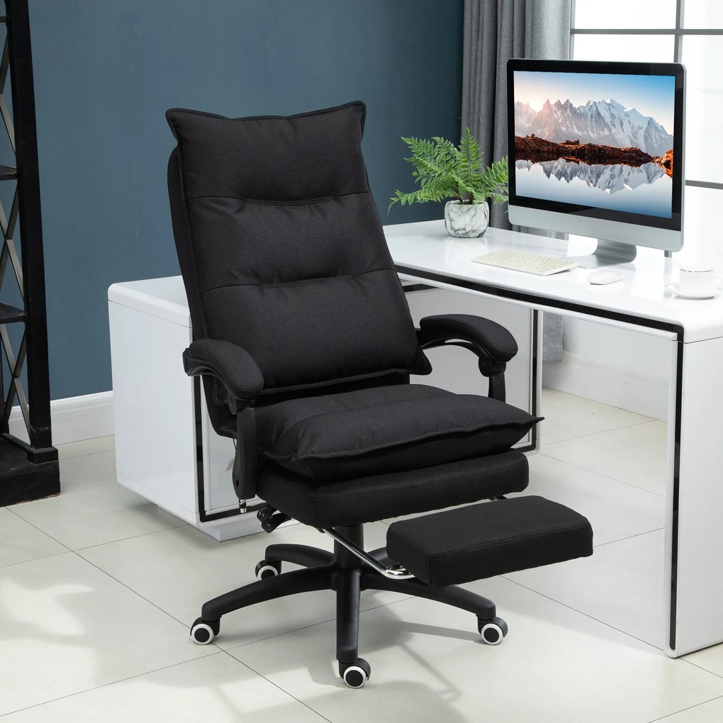 Vinsetto Fotel biurowy z masażerem obrotowy z regulacją wysokości funkcja masażu czarny wygodny | Aosom PL