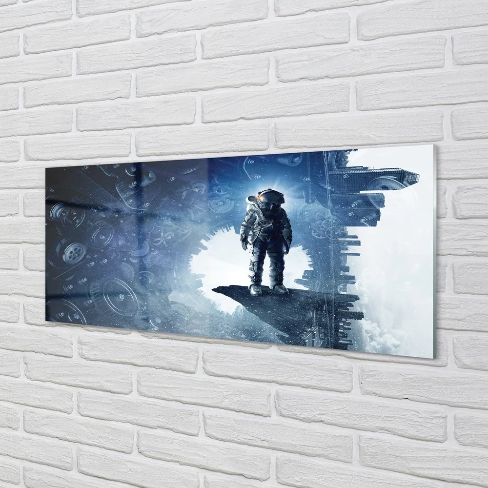 Szklany Panel Miasto Maszyn i Postać