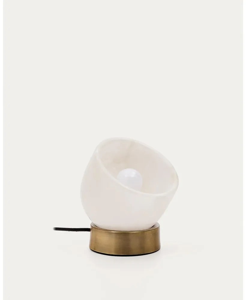 Lampa stołowa w kremowo-mosiężnym kolorze (wysokość 17 cm) Shenli – Kave Home