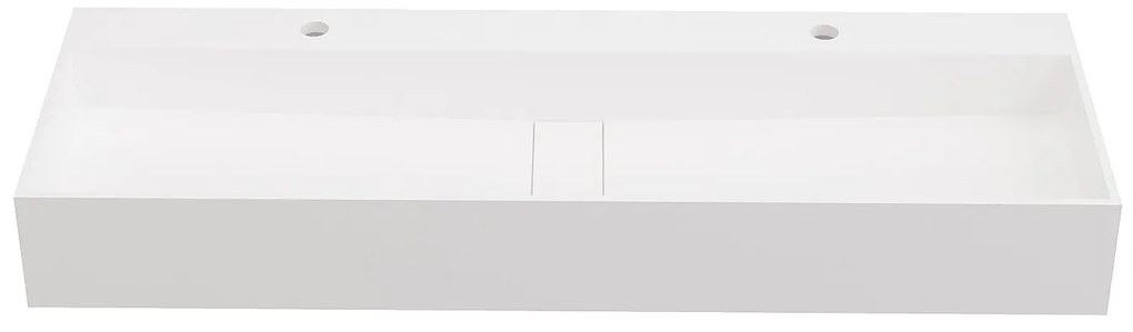 Umywalka wisząca z litą powierzchnią – Biała – Szer. 120 x Głęb. 40 x Wys. 15 cm – YAMDROK