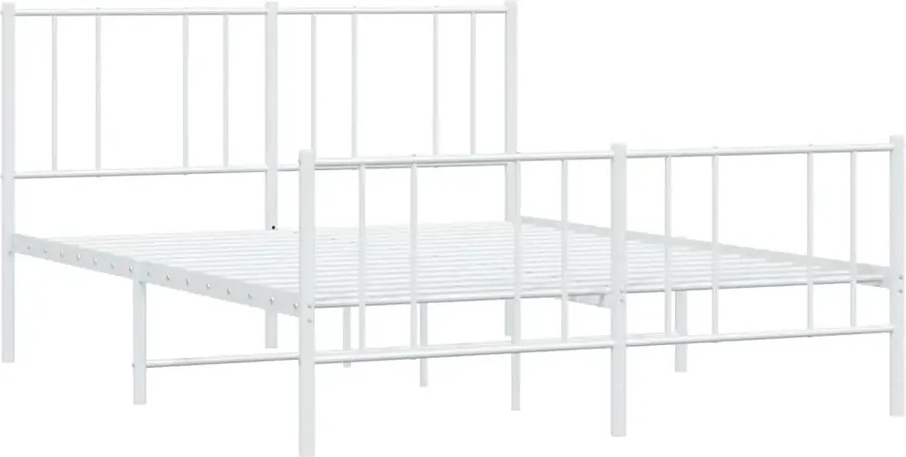 Białe metalowe łóżko małżeńskie w stylu loft 140x200 cm T1-T97