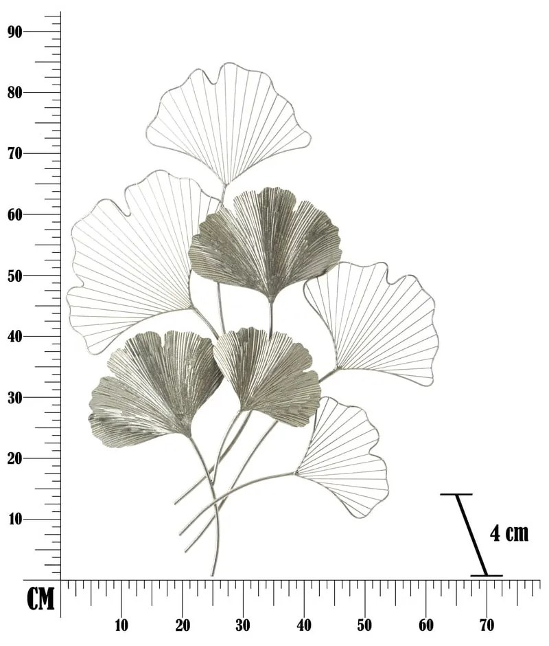 Metalowa dekoracja wisząca w kolorze srebra Mauro Ferretti Goxy Silver, 62x86 cm