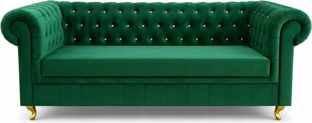 Nowoczesna kanapa pikowana Chesterfield Asti z funkcją spania