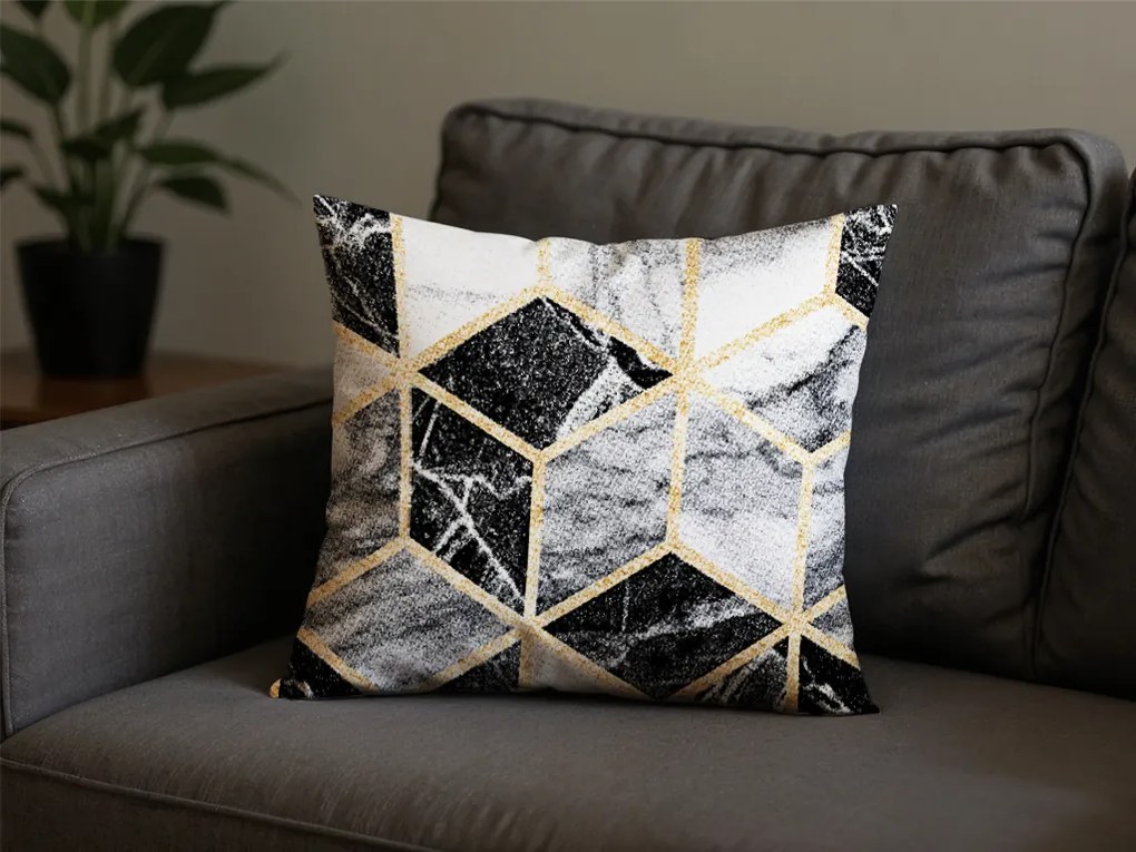 Bawełniana poszewka na poduszkę ATHENA POLY 45x45 cm, czarna