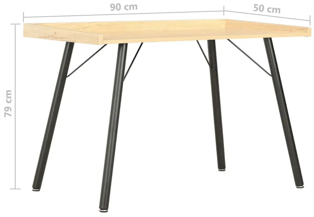 Minimalistyczne biurko czarny + dębowy - Pixer
