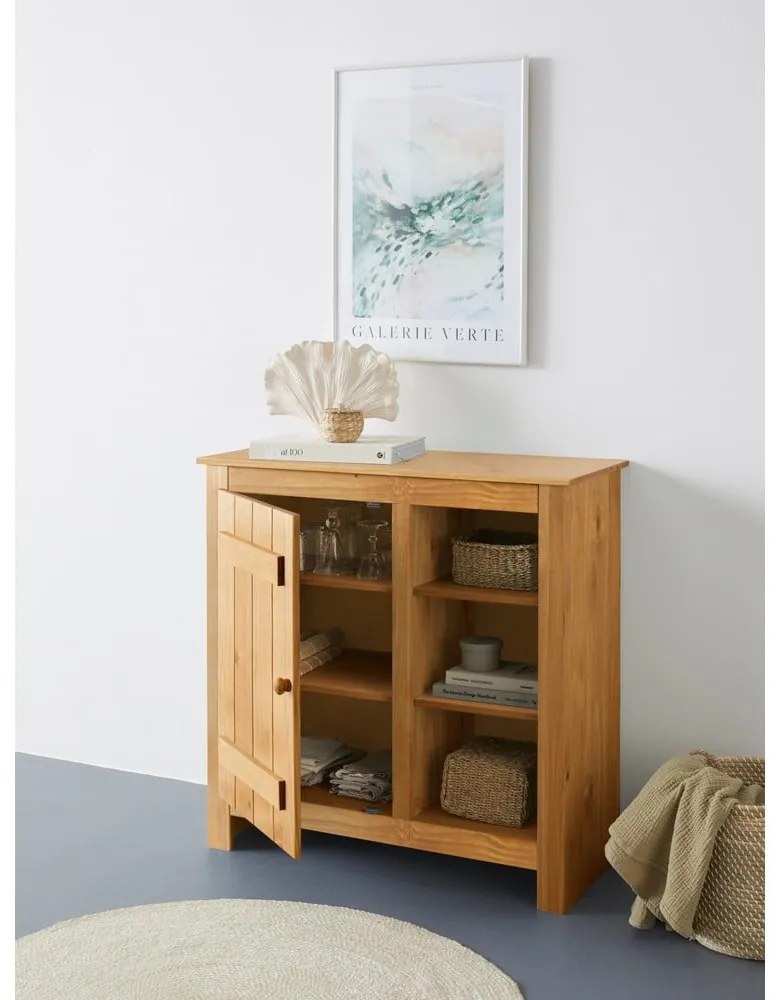 Szafka z litego drewna sosnowego w naturalnym kolorze 90x90 cm Bertram – Støraa