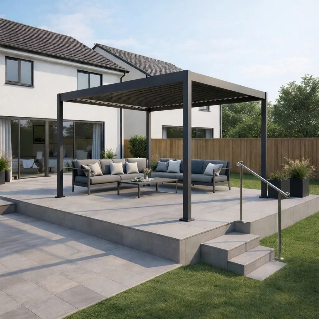 Pergola ogrodowa lamelowa 3x4 m antracyt XT-3653 regulowany dach