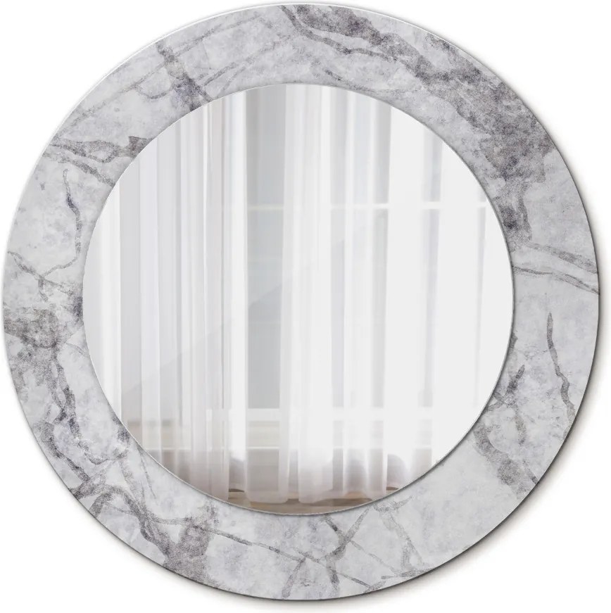 Lustro dekoracyjne okrągłe Biały marmur