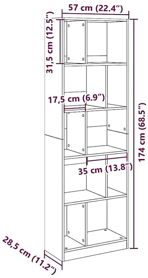 Regał z wieloma przegródkami czarny T4-R55