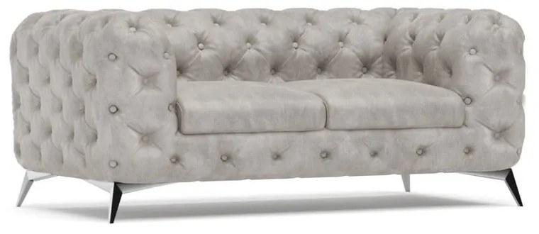 Jasnoszara aksamitna sofa 185 cm Chelsea – Ropez