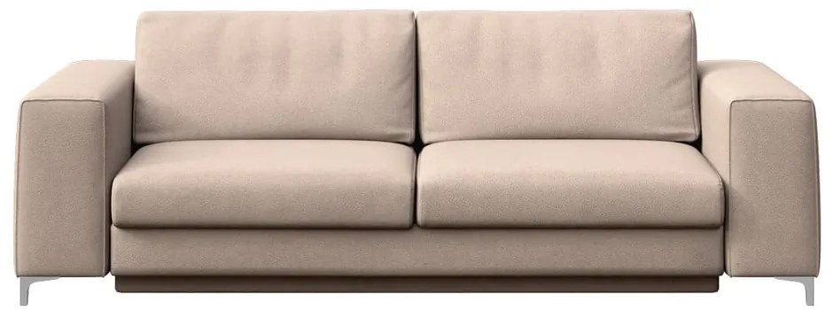 Beżowa aksamitna rozkładana sofa 256 cm Rene – Rodier