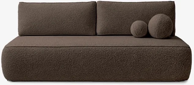 Sofa z Funkcją Spania ARVETO Mocca Boucle Nowoczesna