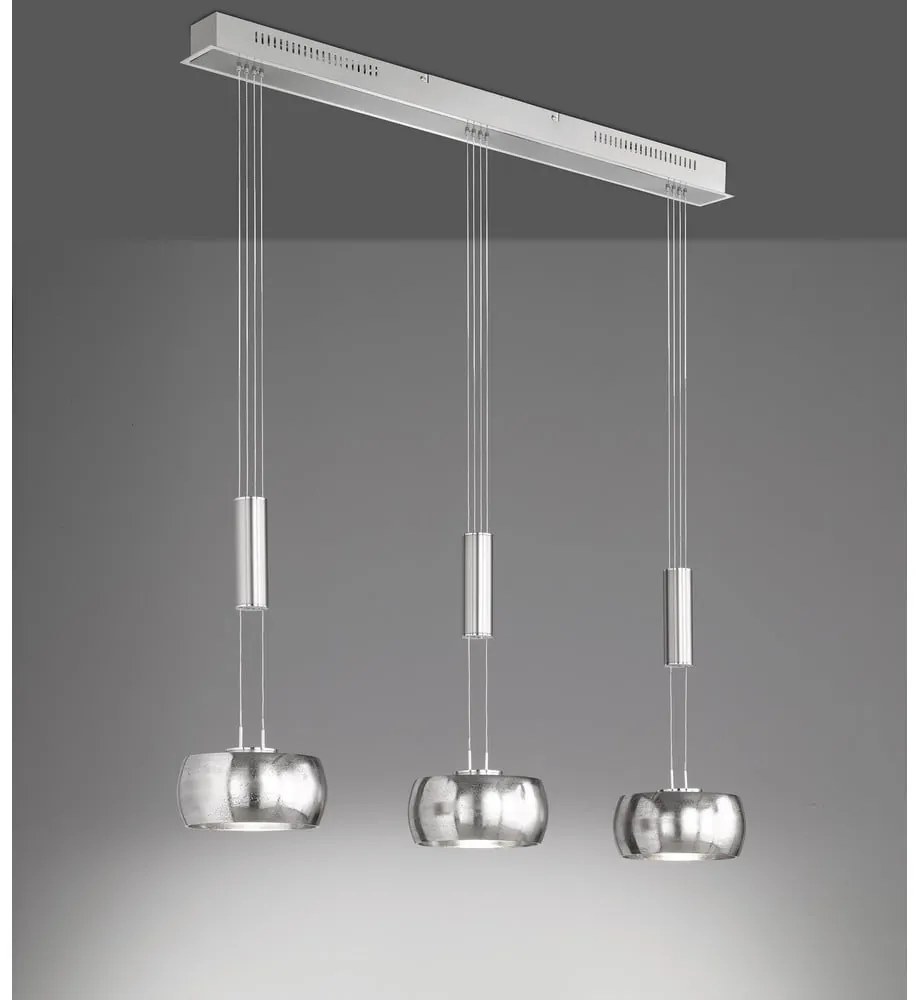 Metalowa lampa wisząca LED ze ściemniaczem w kolorze srebra Colette – Fischer & Honsel