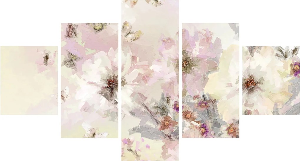 Obraz - Kwiaty malarstwo (125x70 cm)