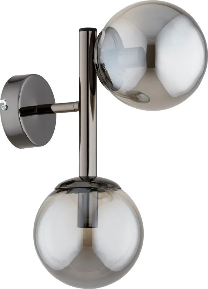 Kinkiet ERAL 2xE14/10W/230V chrom błyszczący/czarny/przydymiony