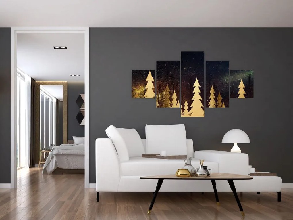 Obraz - Złota noc (125x70 cm)