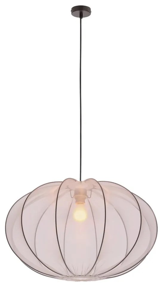 Biała lampa wisząca z tekstylnym kloszem ø 60 cm Mellow – Candellux Lighting
