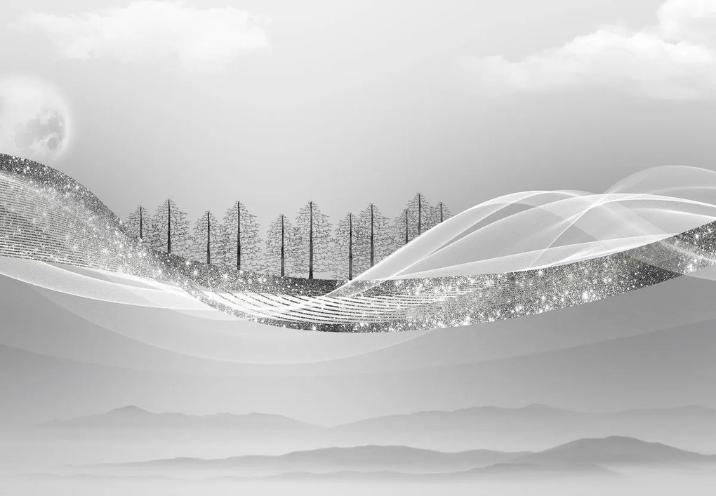 Fototapeta - Srebrny pejzaż (196x136 cm)