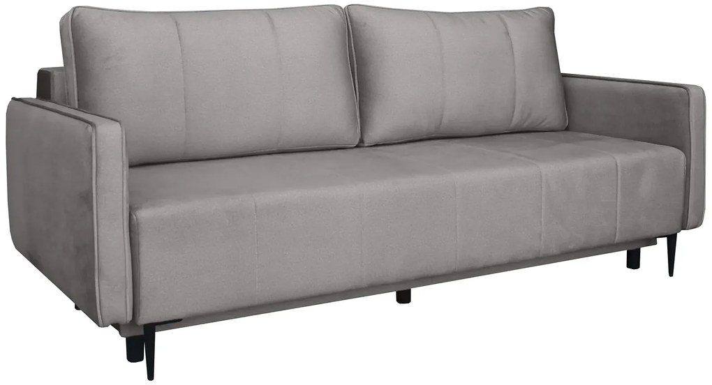Ciemnoszara rozkładana sofa z pojemnikiem - Exa