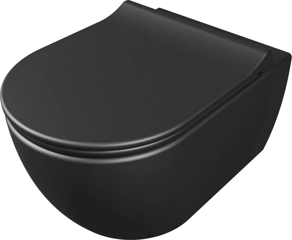 Zestaw LERA stelaż podtynkowy WC z miską wiszącą LERA i przyciskiem w kolorze Black matt