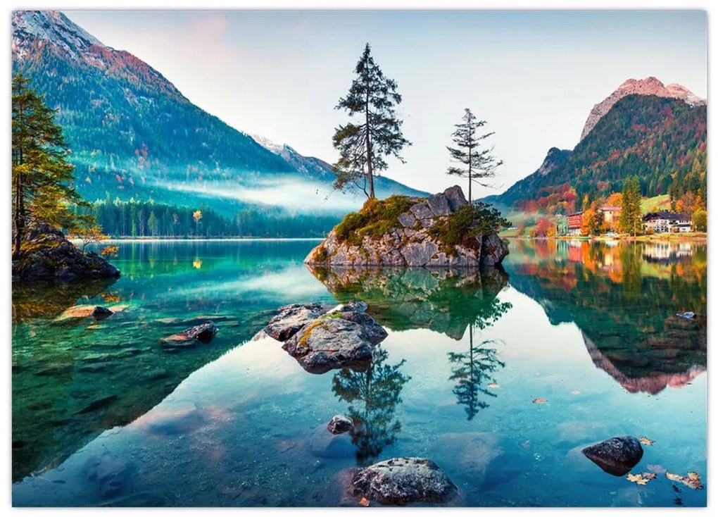 Obraz - Jezioro Hintersee, Alpy Bawarskie, Austria (70x50 cm)