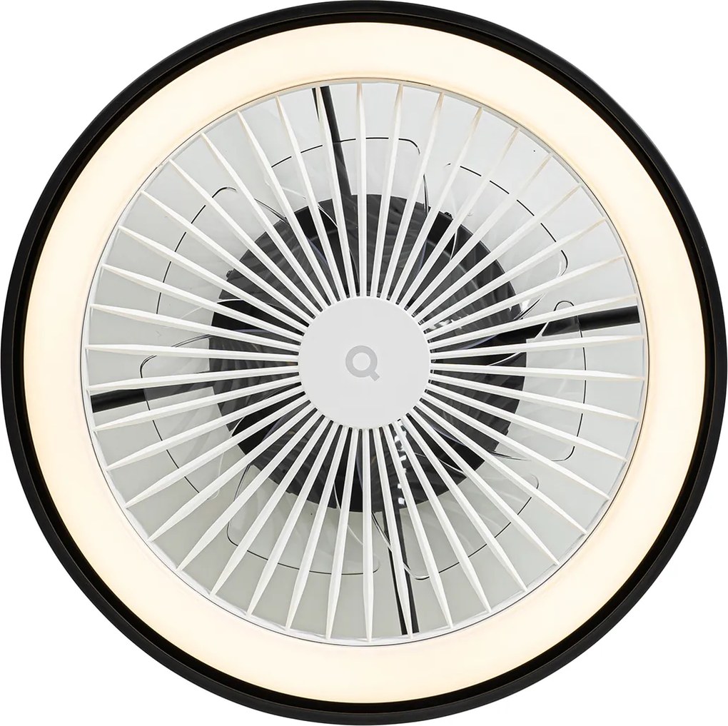 Inteligentny wentylator sufitowy czarny z LED i pilotem - Dave