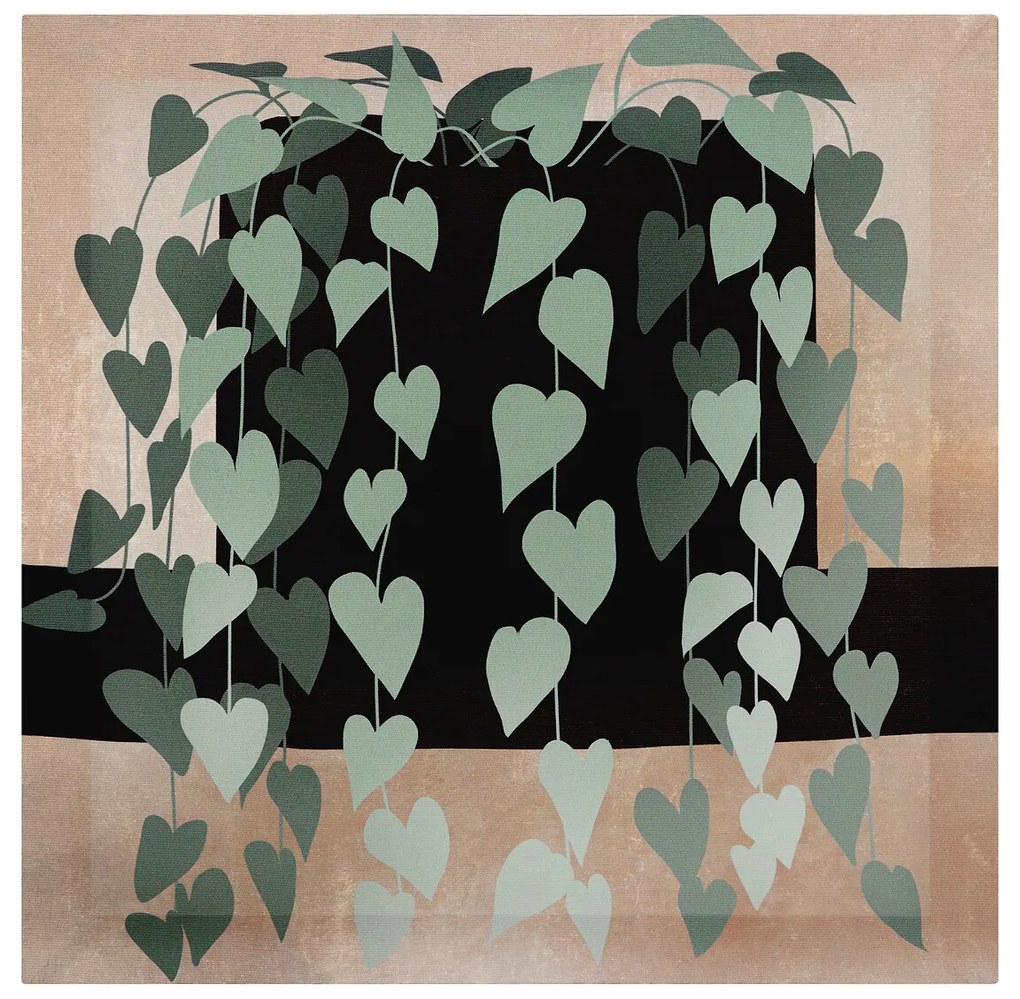 Obraz na płótnie JENNIFER, rysunek roślinki doniczkowej, 28 x 28 cm