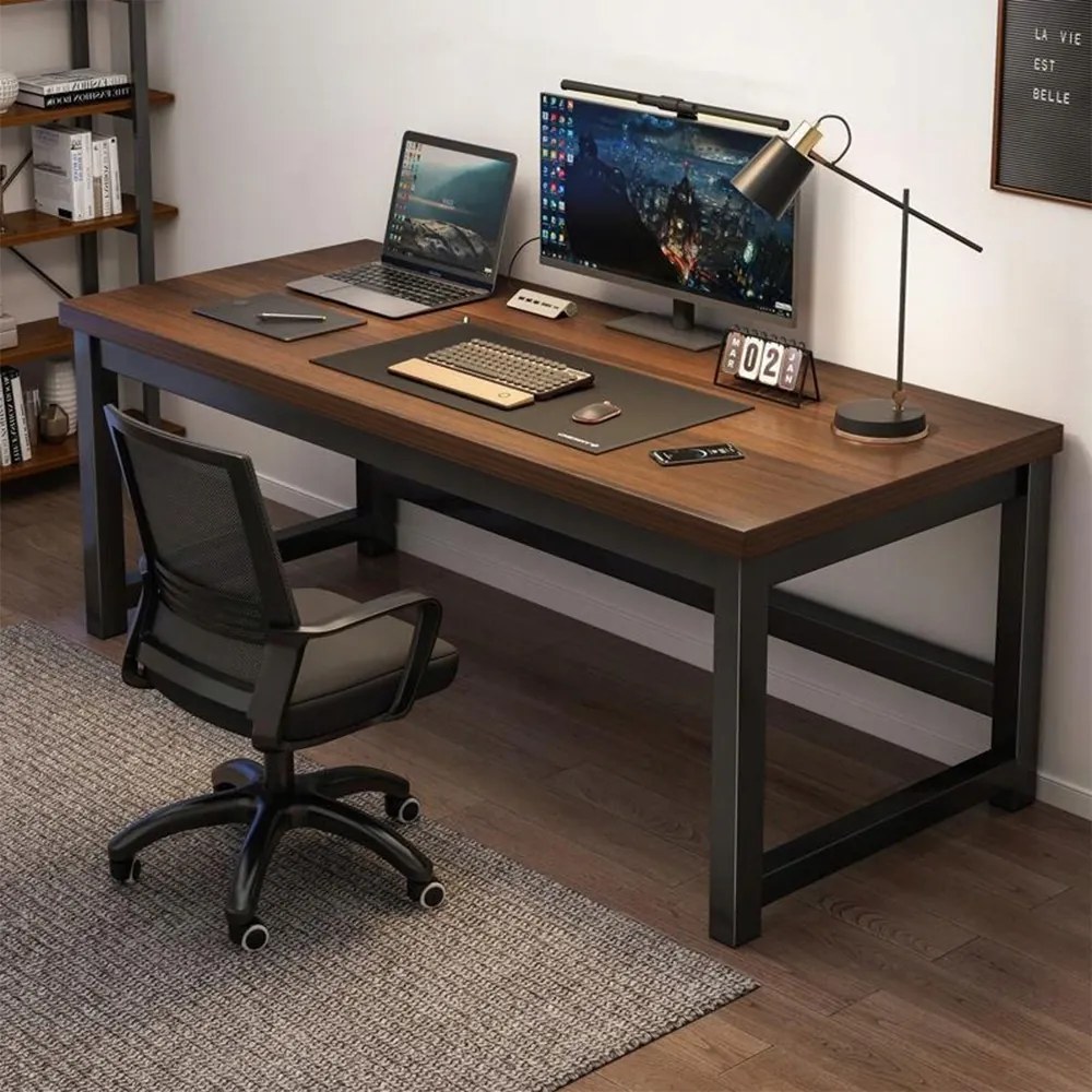 Nowoczesne biurko 120×60×74 cm z metalową ramą i blatem z MDF – idealne do pracy biurowej lub dla graczy